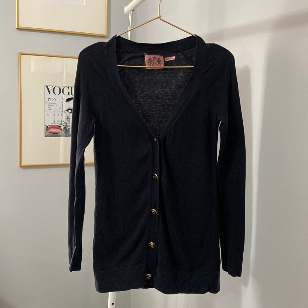 Extremely Rare Retro Juicy Couture black cardigan